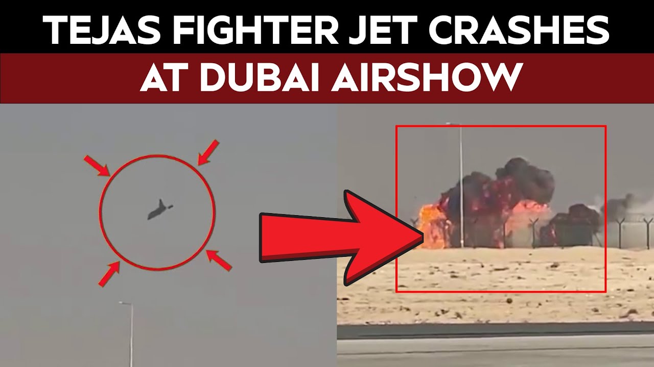 Tejas Crash Video | Tejas Fighter Crashes At Dubai Air Show | Tejas Crash | Indian Fighter Jet Crash