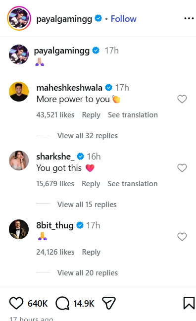 Payal Gaming Statement Reaction